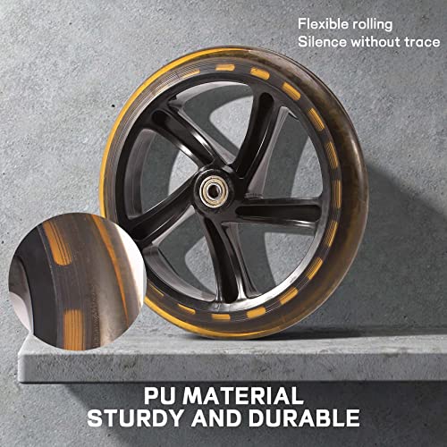 Giilayky 2 Stück Rollerrad 200 mm Material PU Rad Dicke 30 mm ABEC-7 Kugellager Zubehör Roller, schwarz transparent – Bild 6