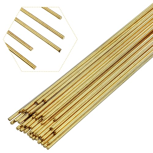 Moxweyeni 40 Pcs Brass Rods 1.5/2 mm Brass Brazing Rods,1.5 mm