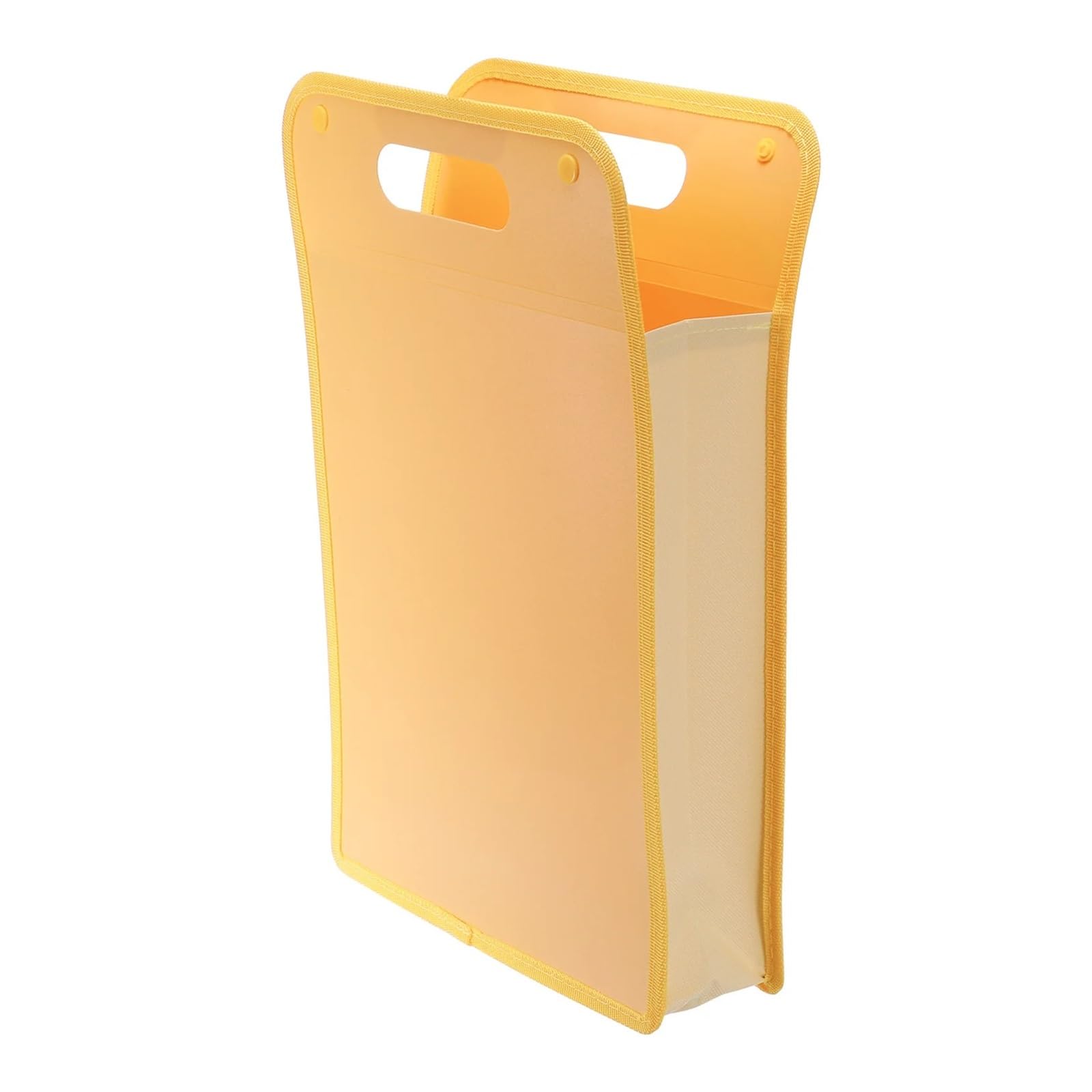 Carpeta de archivos expandible de 1/2 pieza, tamaño A4, organizador de archivos de acordeón de plástico con botón a presión for aula, oficina, negocio, hogar y almacenamiento.(Yellow 2Pcs)