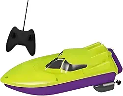 Lancha de Controle Remoto Total Racing, 25cm, Amarelo e Roxo, Velocidade 20km/h, Alcance 20m