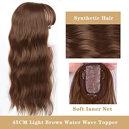 Miniatura 2 de Peluca de cabello rizado natural ondulado de 14 pulgadas con flequillo para mujer, añade volumen de cabello, 4 x 5.3 pulgadas, base de seda, parte
