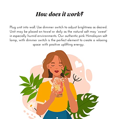 Artnaturals Himalayan Rock Salt Lamp - Natural Glow Salt Night Light -Hand Carved Pink Crystal From Pure Salt - For Rest, Relaxation And Energy - Real Wooden Base #TOP2