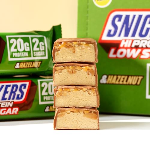 Snickers - High Protein Bars | Low Sugar, Only 2g of Sugar per bar, Hazelnut and Milk Chocolate Flavour, 12 x 57g Box, 20g Protein - Image 5