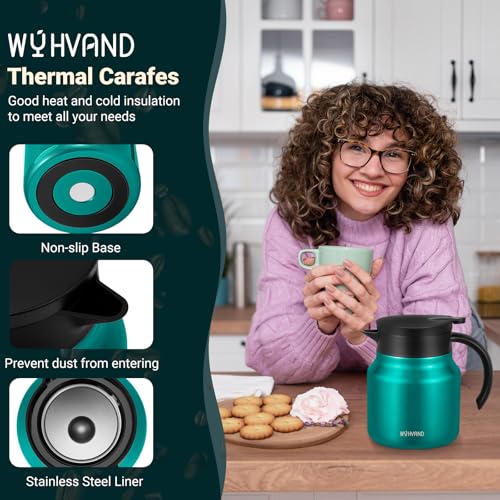 Image of Small Insulated Coffee Carafe, 27 oz, Keeps Hot for 12H, Agave Teal