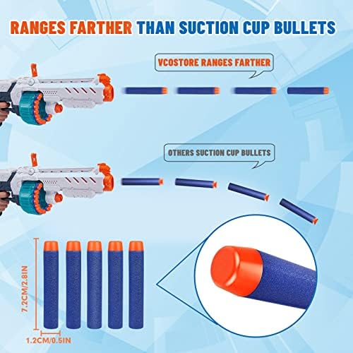 VCOSTORE Foam Bullets,Nerf Bullets 100 Refill Bullets for Nerf N-Strike Elite Darts Refill,EVA Non-Toxic Material Firm and Safe, Dark Blue 100 Pcs — view 5