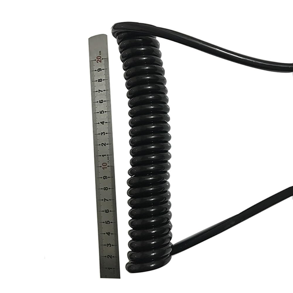 Przewód elektryczny Kabel zasilający spiralny 2-żyłowy 2,5 mm kwadratowy średnica zewnętrzna 8, metra metrów 7, przewód sprężynowy zwijany(Undraw 2.5 meters)