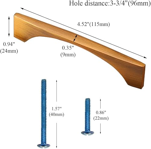 Miniatura 3 de Myxekllo Paquete de 4 tiradores de cajón de gabinete, tiradores en forma de puente de café cepillado para cajones de tocador, accesorios de gabinete