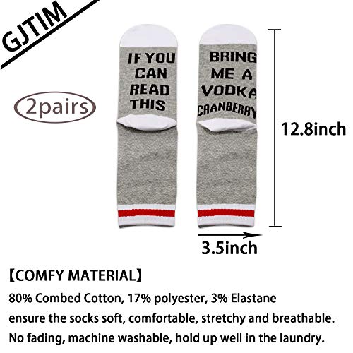 2 PAIRS VODKA Gift If You Can Read This Bring Me A VODKA Funny Novelty Socks For Vodka Lover2