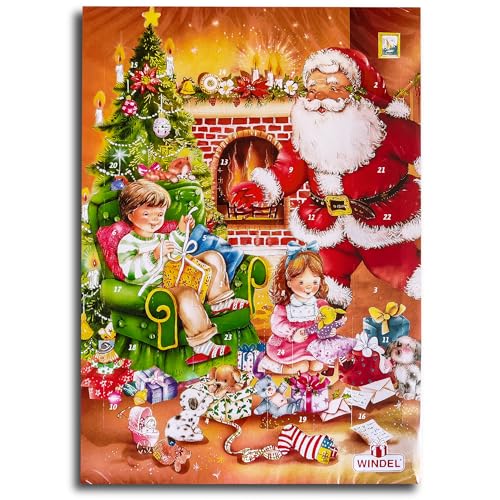 Schokoladen Adventskalender Bescherung Kalender Schoko Weihnachtskalender mit 24 Vollmilchschokoladen-Figuren