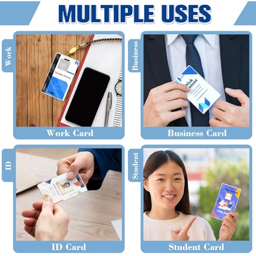 Image of 500 Pieces 5 Mil 2 1 /2 inch x 4 1 /4 inch Luggage Tag Laminating Pouches with Slot Hole Thermal Laminate Pouch Tags Kit Resealable for Work Permits Pass Cards Student ID Cards