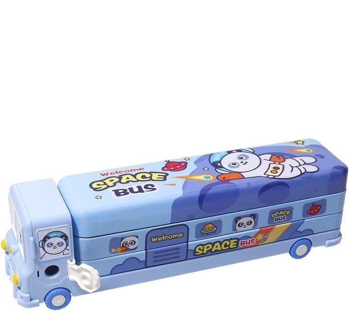 Image of Crackles Space Or Unicorn Printed Plastic Pencil Box with Moving Tyres and Sharpner for Boys /Girls Perfect and Childern Gifting,Multicolor