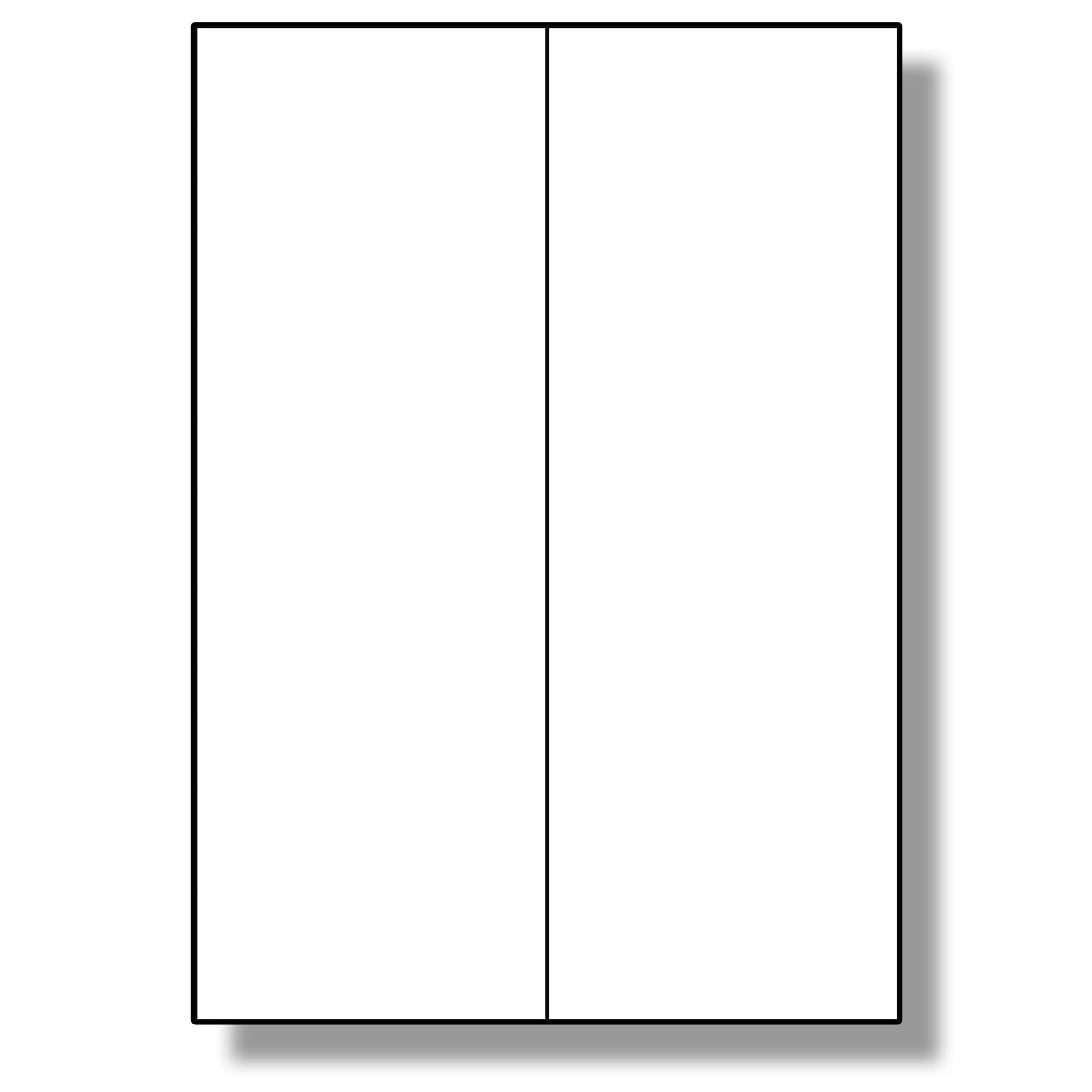 Label Planet® 2 Per Page/Sheet, 50 Sheets (100 Sticky Labels), White Matt A4 Large Rectangle Stickers with Square Corners, Printable on Laser or Inkjet Printer, LP2/105, 105 x 298 MM, Case Labelling