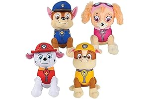 Paw Patrol Skye, Marshall, Chase, and Rubble 9 Inch Stuffed Plush Toy Set