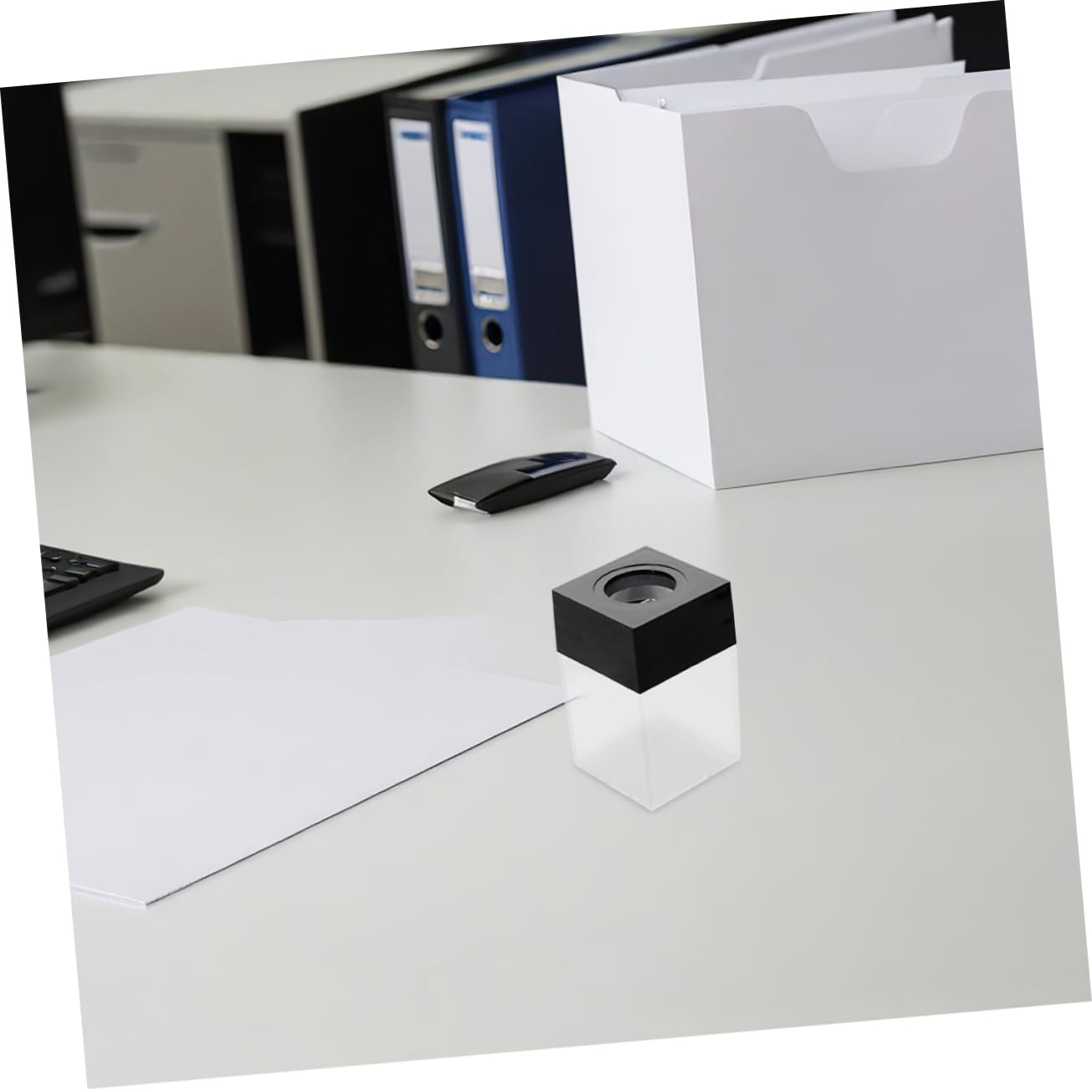 Hemobllo 12piezas Caja de Clips Magnéticos de Plástico Organizador de Escritorio para Clips de Papel Hogar U Oficina Soporte Magnético Portátil