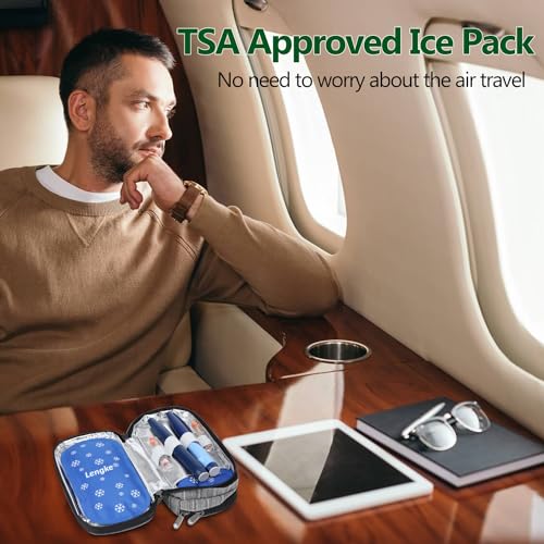 Image of YOUSHARES Ice Pakcs for Insulin Cooler Travel Case - 4 x 160g Large Ice Packs for Diabetes Travel Case, Reusable Travel Ice Packs Keep Cooling