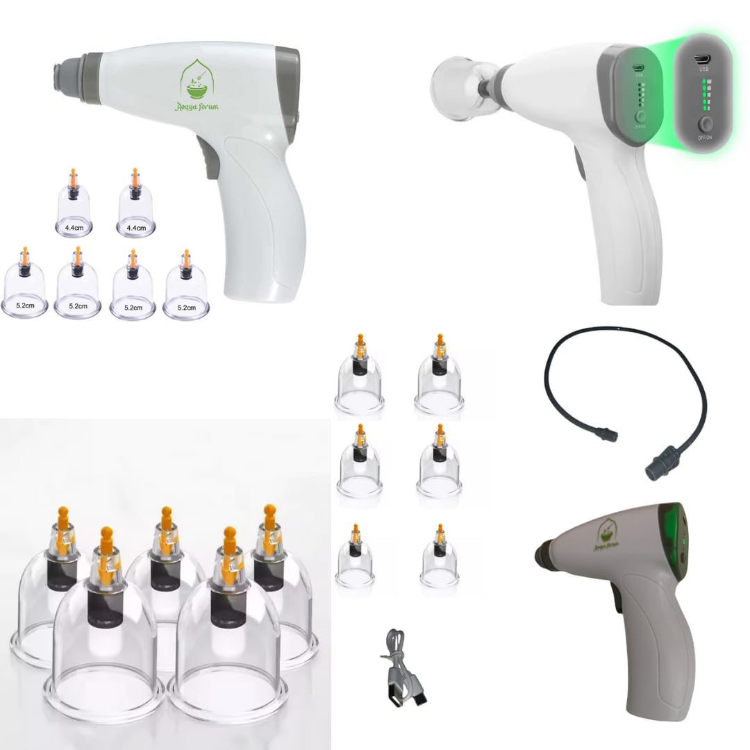 Kit Ventouses Anti-Cellulite Électrique Professionnnel - Hijama 6 Ventouses Massage Dos avec Extension - Masseur Anti-Cellulite - Appareil Drainage Lymphatique Rechargeable