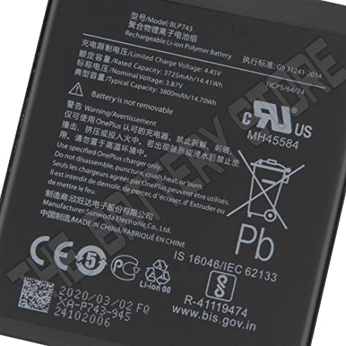 Image of Original BLP743 Battery for OnePlus 7T HD1900 HD1901 HD1903 HD190 HD1907 Battery with 6 Month Warranty *** (P221)