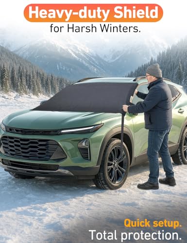 Image of EcoNour Car Snow Cover Compatible for Chevrolet Trax | Windshield Cover for Ice and Snow with S-Hook Straps | Heavy-Duty 600D Oxford Winter Car Cover, Waterproof & Anti-Slip