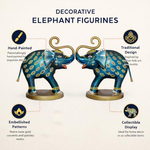 Image of CraftVatika Metal Elephant Tealight Candle Holders Set of 2, for Woman, Home Decor Gifts, Decorative Elephant Showpiece for Table Decor, Candle Holder, Housewarming Diwali Return Gift