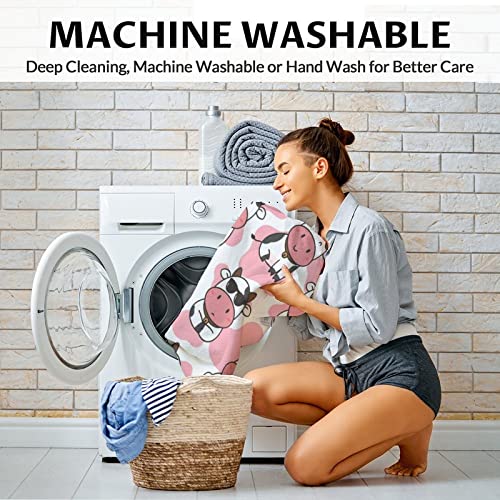 Cow Blanket Gifts - 60"x80" Cute Throw for Women, Girls - Pink Soft Fuzzy Blankets for Bed, Couch & Living Room