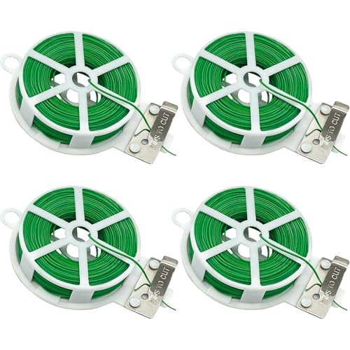 Pflanzendraht Bindedraht Ummantelt Grün,200M Gartendraht Blumendraht Pflanzenbinder Mit Cutter Für Den Garten Bündeln von Pflanzen,DIY Craft Projects