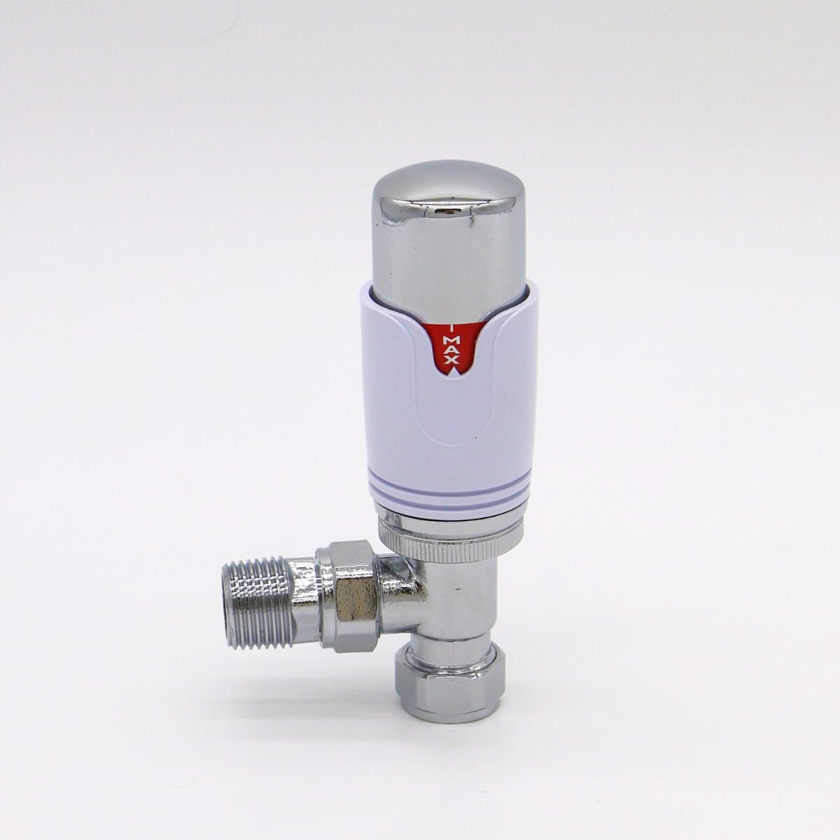 Plumb Bliss White Modern Thermostatic Trv Valve (15Mm X 1/2") Angled (1)