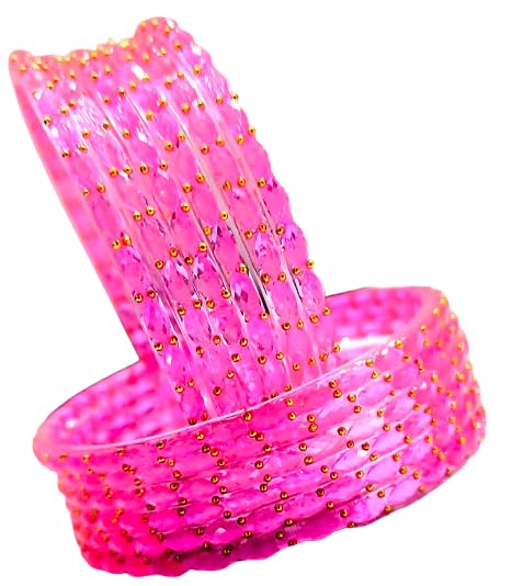 Rain Drop Glass Bangles Set For Women And Girls | Light Weight Bangles | Traditional Transparent Fancy Glass Chudi Set for Wedding, Party (12 Bangles)
