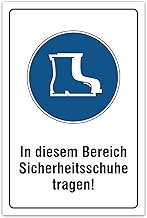 Aluverbund Hinweis Schild 30x20cm Wetterfest Kratzfest UV beständig - Sicherheitsschuhe tragen