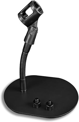 KBT58-6 - Soporte de micrófono de escritorio de 6 pulgadas - Soporte de micrófono de cuello de cisne flexible de alta resistencia con base de