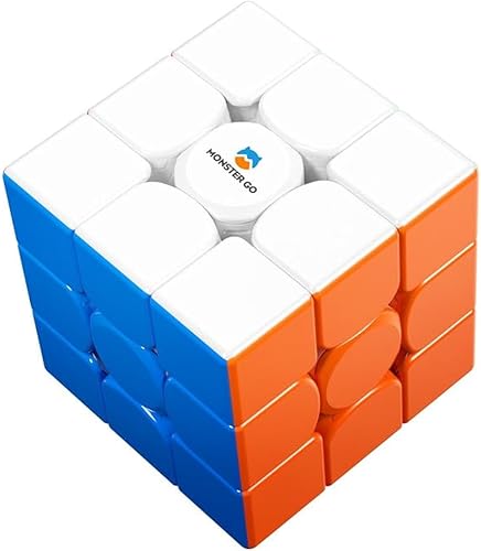 Monster Go - Cubo magnético de velocidad de 3 x 3, 48 imanes cubo mágico sin calcomanías, rompecabezas de juguete 3D para niños, principiantes,