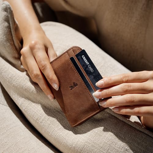 Berliner Bags Vintage Genuine Leather Small Wallet for Women Elsa, Card Holder, Mini Bifold Wallet for Cash, RFID Blocking, Zip Around - Brown2
