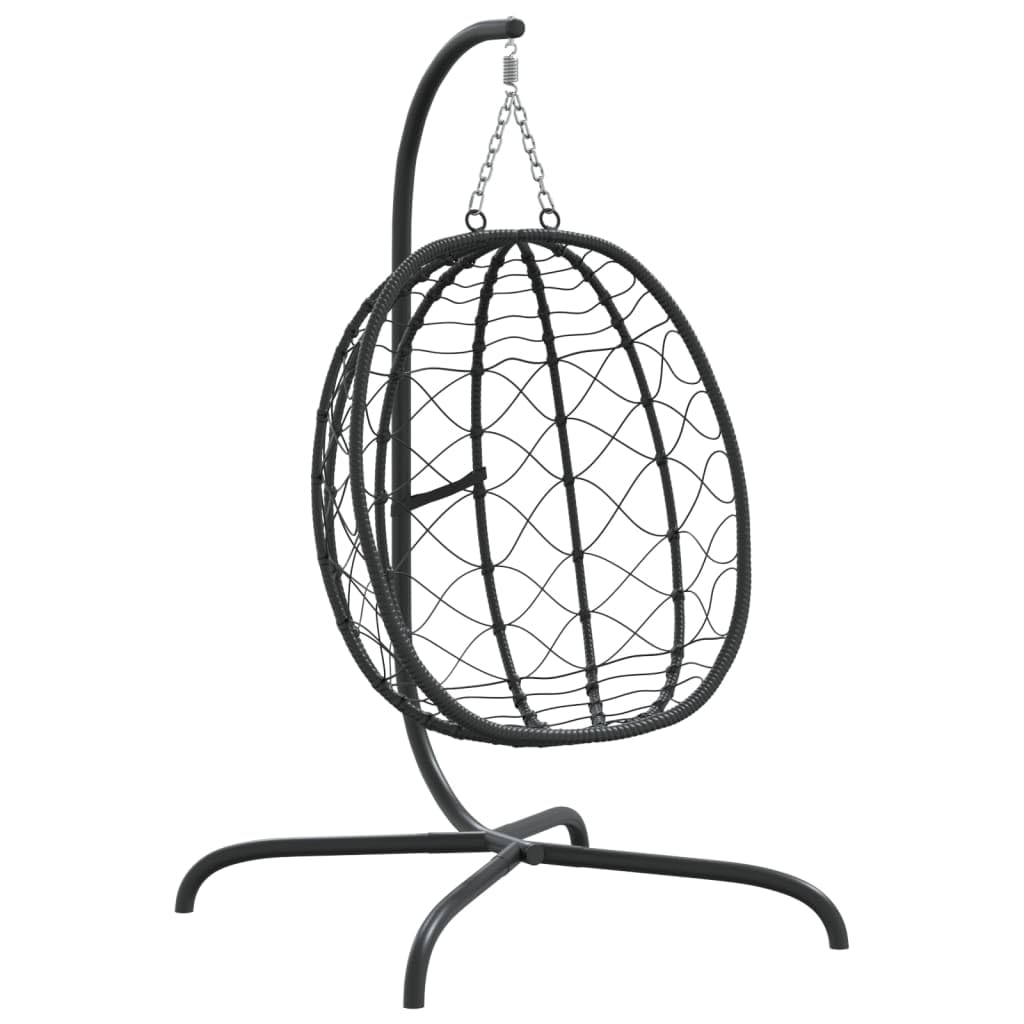 Poltrona sospesa Uovo Polyrattan Acciaio Antracite