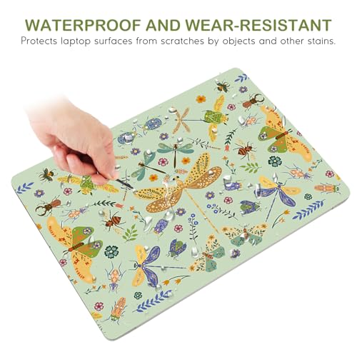 Image of DINKY Laptop Skin Sticker Decal 15.6 inch 15.4 inch 12 inch 13 inch 13.3 inch 14 inch 15 inch Laptop Universal Vinyl Skin Stickers Cover Art Decal Notebook PC Personalized Protector, Green Dragonfly
