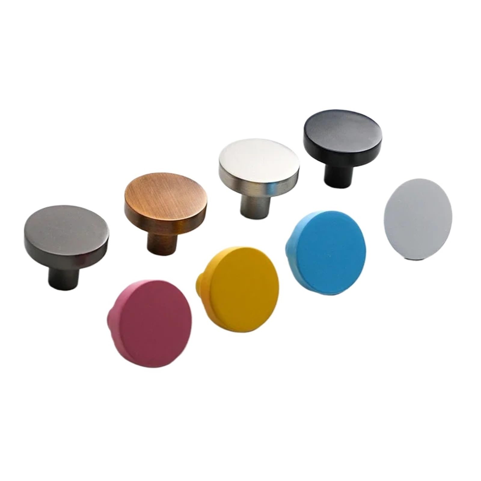 Xavren Copper Wire Drawing Round Cabinet Knobs 8Pcs Zinc Alloy Cartoon Drawer Handle With Screws