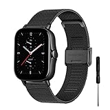 YHC Correa para Amazfit GTS 1 2 2mini 3 Correas,Pulsera de Metal de Acero Inoxidable es Compatible con Amazfit Bip/Bip Lite/Bip S/Bip U