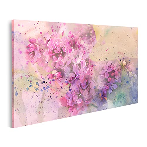 islandburner Tableau sur toile Aquarelle Branche Lilas Peintures Impressions Art Poster Mural Décoration Murale