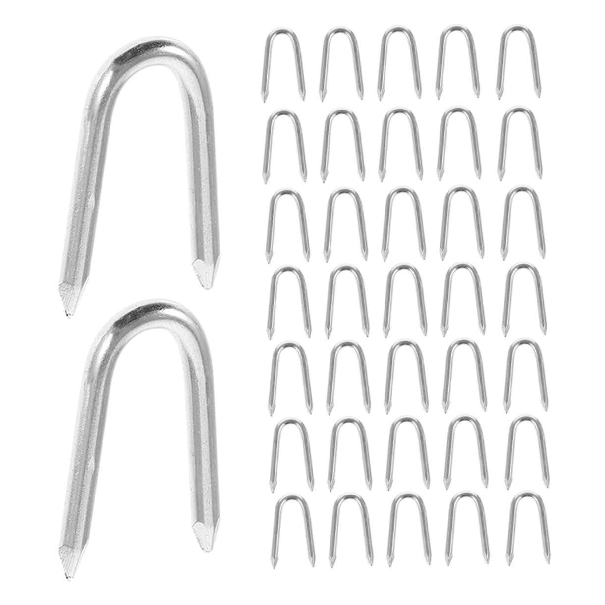 OUNONA 200pcs Heavy Duty u Shaped Fence Staples Wire Fencing Clips for Easy Installation Fastening Garden and Farm Settings for Securing Fences and Wire Mesh