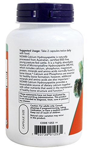 Nu voedingsmiddelen Calcium Hydroxyapatiet Caps, 120 Vegetarische Capsules - Image 4