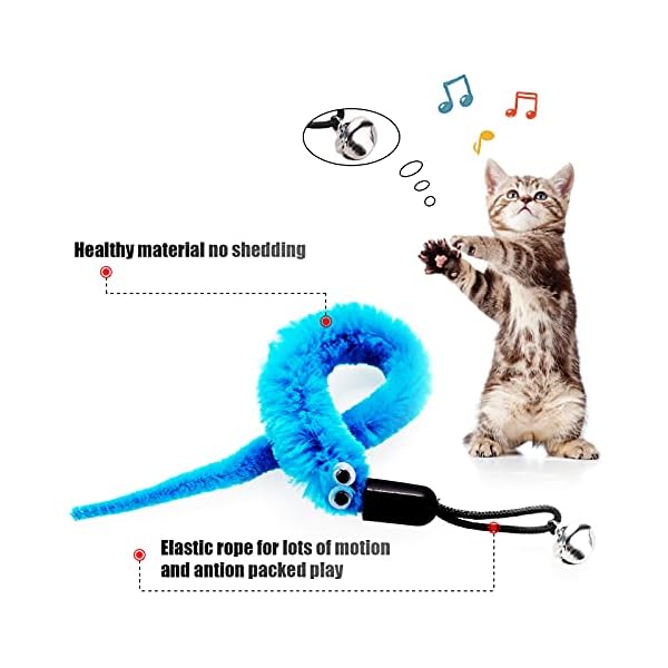 Molain Katzenspielzeug, interaktives Katzenspielzeug, Bunte Stoffbandstäbe, Katzenschnurspielzeug, Katzenspielzeug für Innenräume, interaktiv, Haustierspielzeug für Kätzchentraining, Katzenzubehör – Bild 4
