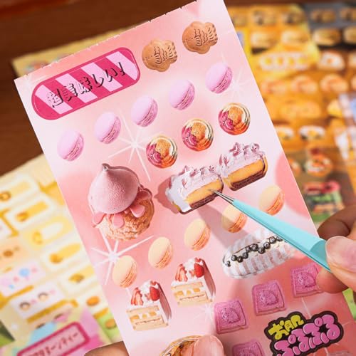 Image of Girl's Japanese Retro Sticker Book, Food and Daily Life Theme - 700+ Cute Old Showa Style Foodie Stickers, for DIY Scrapbooking Journaling Handbook Decoration