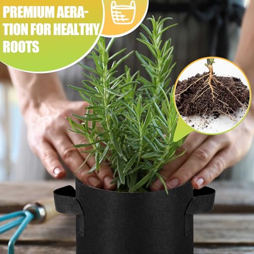 Image of Nuanchu 100 Packs 2 Gallon Grow Bags Bulk Aeration Fabric Pot with Handles
