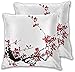 Housses de Coussin, Fleurs De Cerisier Belles Branches Housse Coussin 40x40 cm Lot de 2 Décoratives Taies d'oreiller avec Fermeture éclair Invisible