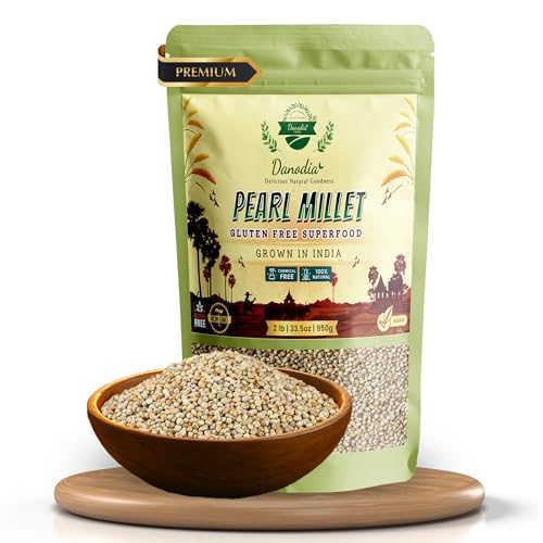 Danodia Pearl Millet Bajra Whole Grain 950g | Sajje/Kambu/Pindi/Sajjalu/Bajri | Nutritious, Gluten Free, High Fiber, Non GMO, Heart-Healthy, Rich in Protein & Minerals – Ideal for Rotis & Porridge
