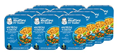 Gerber Graduates Lil' Entrees, Macaroni & Cheese with Peas & Carrots, 6.6-Ounce Boxes (Pack of 12)