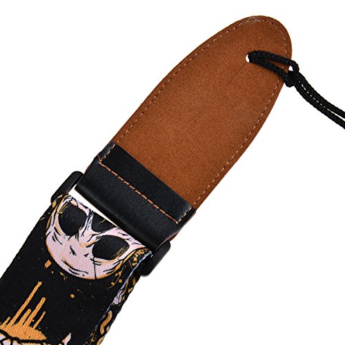 Simtyso Sangle réglable en cuir souple épais style crâne pour guitare électrique acoustique basse - Les Beatles, Paul McCartney, John Lennon, RIngo Starr, George Harrison Simtyso Sangle réglable en cuir souple épais style crâne pour guitare électrique acoustique basse – Image 8