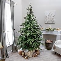 Highclere Artificial Wide PE/PVC Green Spruce Christmas Tree 5FT, 6FT, 7FT, 9FT (7FT)