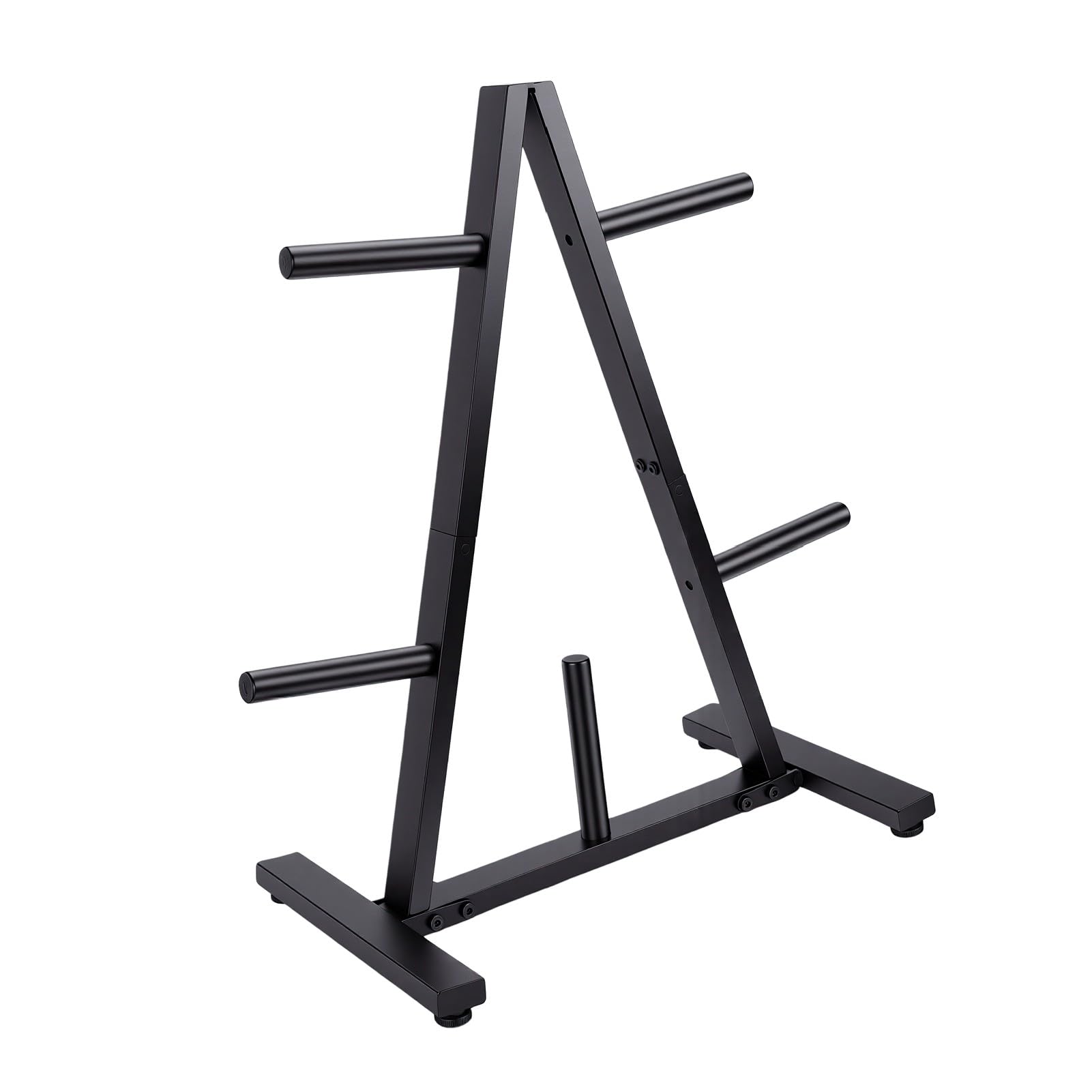 Barbell Weight Plate Organizer, Durable Steel Rack | Wytrzymuje 300 funtów, kształt trójkąta, łatwy dostęp, idealny do domowej siłowni, maksymalizuje przestrzeń