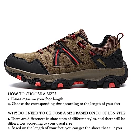 JiuQing Men's Hiking Shoes Waterproof Walking Boots Breathable Casual Camping Trails Outdoor Shoes2