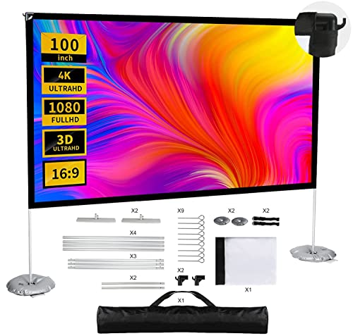 プロジェクタースクリーン　折り畳み式　100インチ 4K対応 自立式スクリーン Amazon | プロジェクタースクリーン 100インチ 自立式 4K対応 16