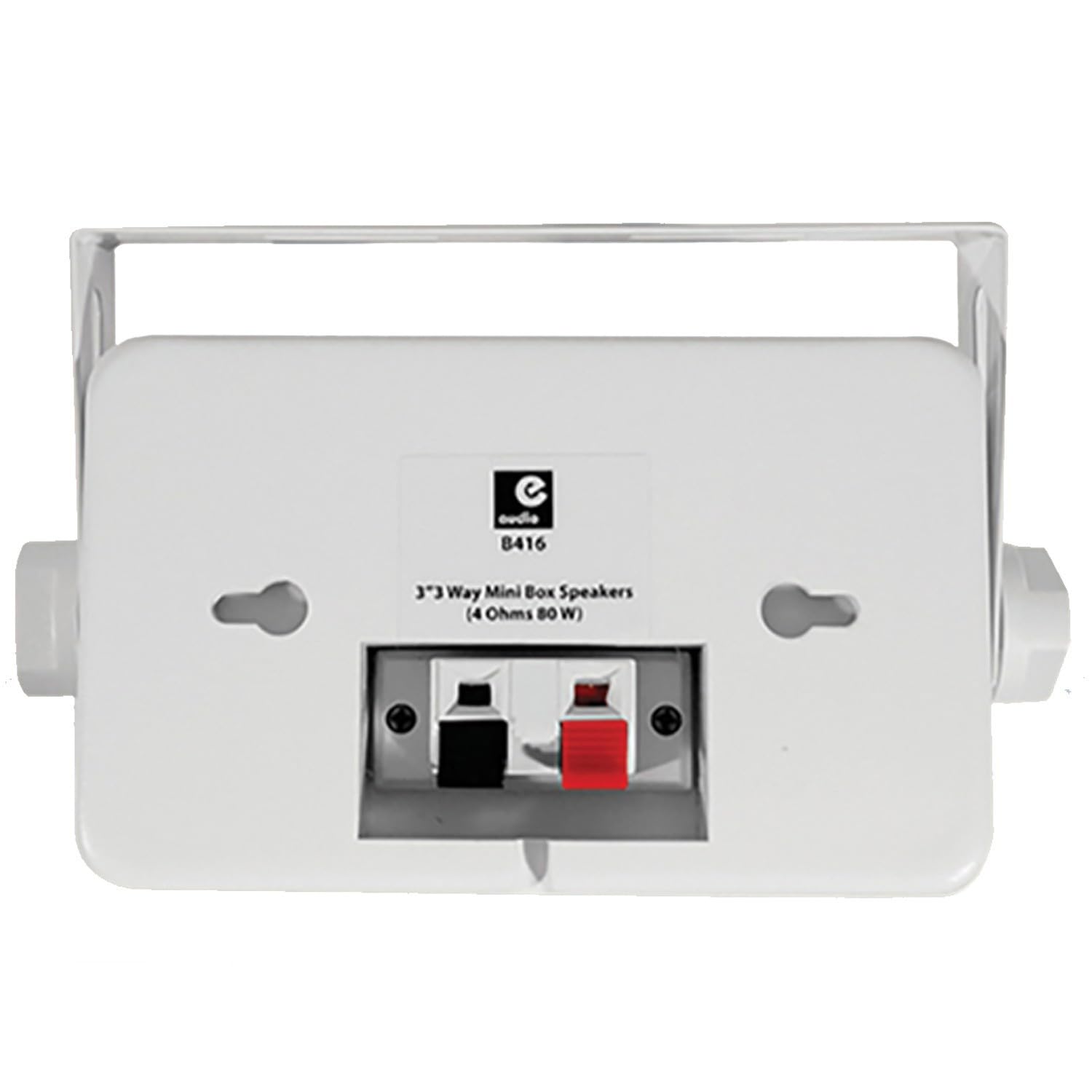 e-audio par de mini altavoces B416 80W blancos de 3 vías con soporte, ideal para uso doméstico o comercial